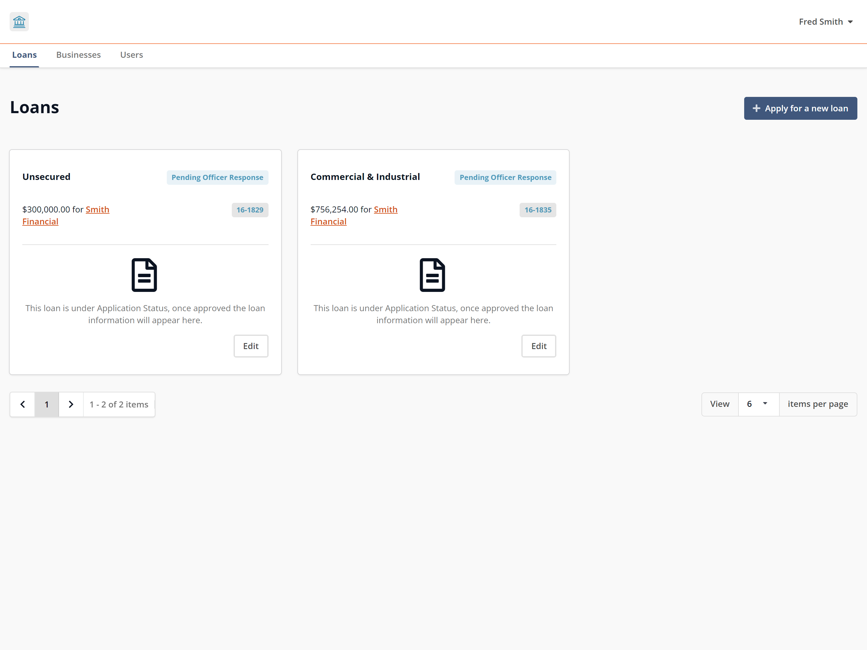 commercial lending software example